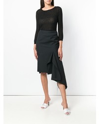 Женский черный свитер с круглым вырезом от Stefano Mortari