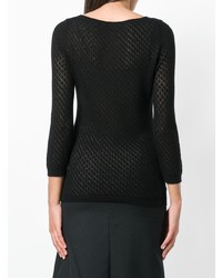 Женский черный свитер с круглым вырезом от Stefano Mortari