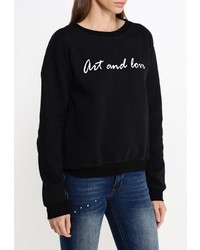 Женский черный свитер с круглым вырезом от Sweewe