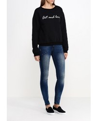 Женский черный свитер с круглым вырезом от Sweewe