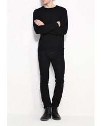 Мужской черный свитер с круглым вырезом от Sweewe