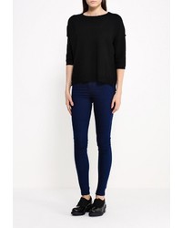 Женский черный свитер с круглым вырезом от Sweewe