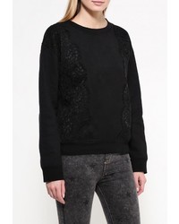 Женский черный свитер с круглым вырезом от Sweewe