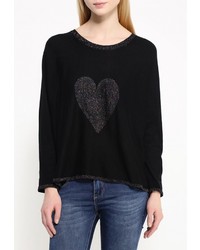 Женский черный свитер с круглым вырезом от Sweewe