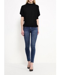 Женский черный свитер с круглым вырезом от Sweewe