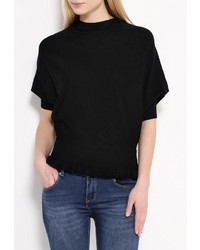 Женский черный свитер с круглым вырезом от Sweewe