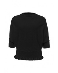Женский черный свитер с круглым вырезом от Sweewe