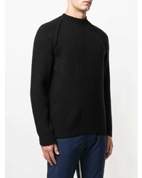 Мужской черный свитер с круглым вырезом от Ten C