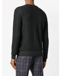 Мужской черный свитер с круглым вырезом от Paolo Pecora