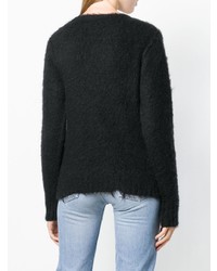 Женский черный свитер с круглым вырезом от Giacobino