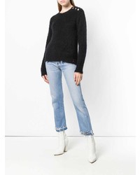 Женский черный свитер с круглым вырезом от Giacobino