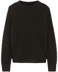 Женский черный свитер с круглым вырезом от The Elder Statesman