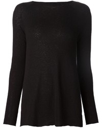 Женский черный свитер с круглым вырезом от The Row