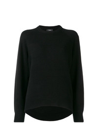 Женский черный свитер с круглым вырезом от Theory