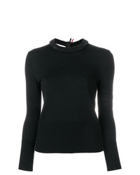 Женский черный свитер с круглым вырезом от Thom Browne