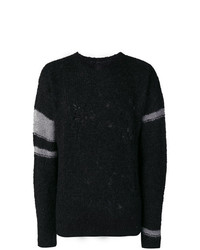 Мужской черный свитер с круглым вырезом от Thom Krom