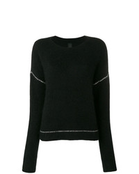 Женский черный свитер с круглым вырезом от Thom Krom