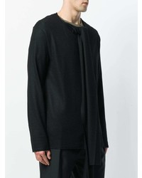 Мужской черный свитер с круглым вырезом от Yohji Yamamoto