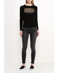 Женский черный свитер с круглым вырезом от Tom Farr