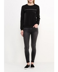 Женский черный свитер с круглым вырезом от Tom Farr