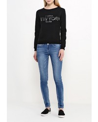 Женский черный свитер с круглым вырезом от Tom Farr