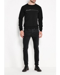 Мужской черный свитер с круглым вырезом от Tom Farr