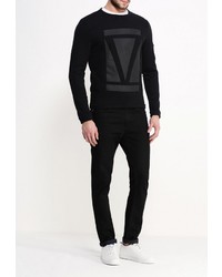 Мужской черный свитер с круглым вырезом от Tom Tailor