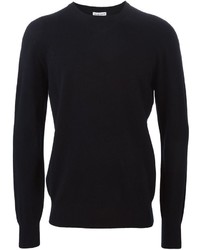 Мужской черный свитер с круглым вырезом от Tomas Maier