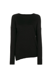 Женский черный свитер с круглым вырезом от Tomas Maier