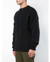 Мужской черный свитер с круглым вырезом от Oamc