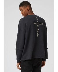 Мужской черный свитер с круглым вырезом от Topman