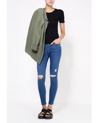 Женский черный свитер с круглым вырезом от Topshop