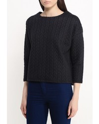 Женский черный свитер с круглым вырезом от Troll