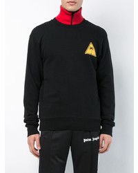 Мужской черный свитер с круглым вырезом от Palm Angels