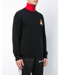 Мужской черный свитер с круглым вырезом от Palm Angels