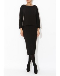 Женский черный свитер с круглым вырезом от Tutto Bene