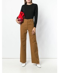 Женский черный свитер с круглым вырезом от Roberto Collina