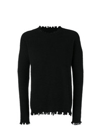 Мужской черный свитер с круглым вырезом от Uma Wang