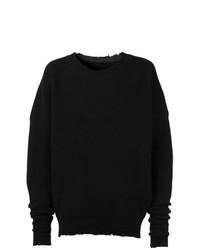 Мужской черный свитер с круглым вырезом от Unravel Project