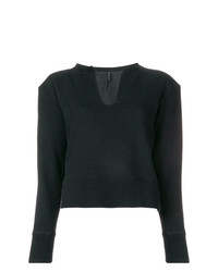 Женский черный свитер с круглым вырезом от Unravel Project