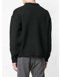 Мужской черный свитер с круглым вырезом от D.GNAK