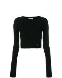 Женский черный свитер с круглым вырезом от Versace Jeans