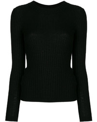 Женский черный свитер с круглым вырезом от Vince