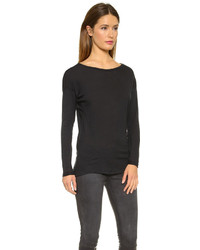 Женский черный свитер с круглым вырезом от David Lerner
