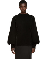 Женский черный свитер с круглым вырезом от Y's