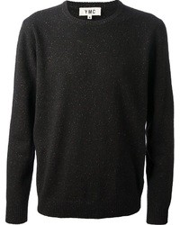 Мужской черный свитер с круглым вырезом от YMC