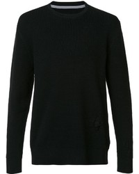 Мужской черный свитер с круглым вырезом от Zanerobe