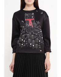 Женский черный свитер с круглым вырезом от Zarina