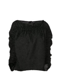 Женский черный свитер с круглым вырезом от Zero Maria Cornejo