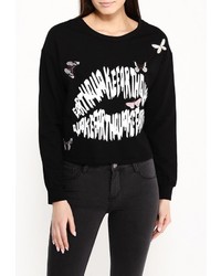 Женский черный свитер с круглым вырезом от Zeza